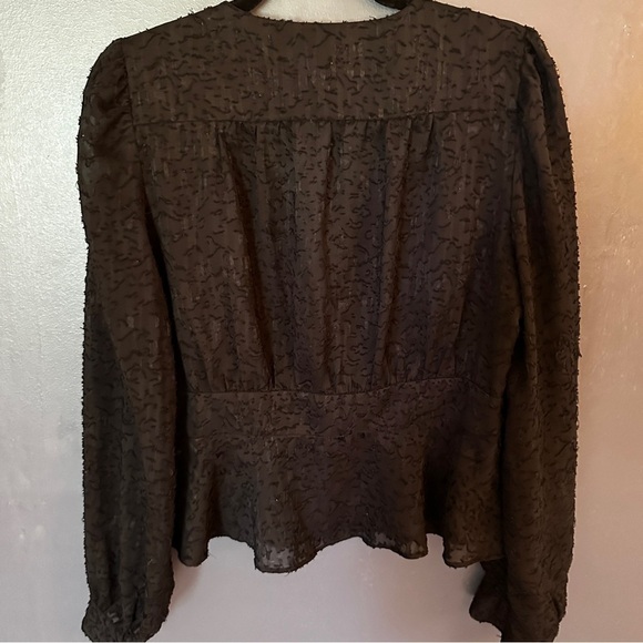 French Connection black front button blouse | size xl - Picture 4 of 7